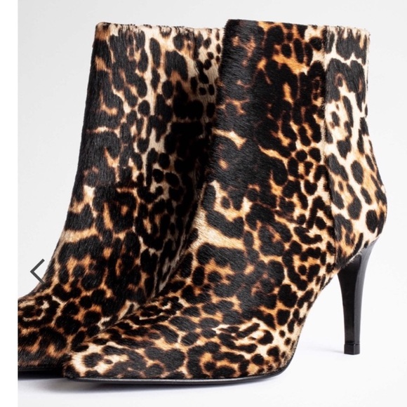 BRAND NEW Zadig & Voltaire Courtney Leo calf hair booties - Picture 1 of 14